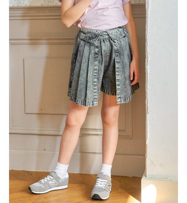 ikka kids「ＷＡＳＨデニムＷラップキュロット」|スカート|