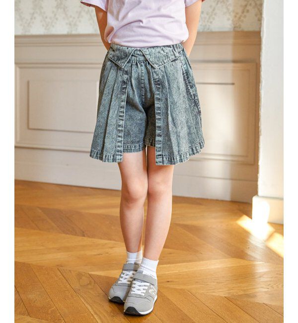 ikka kids「ＷＡＳＨデニムＷラップキュロット」|スカート|