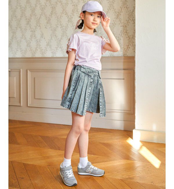 ikka kids「ＷＡＳＨデニムＷラップキュロット」|スカート|