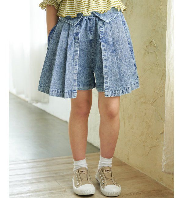 ikka kids「ＷＡＳＨデニムＷラップキュロット」|スカート|