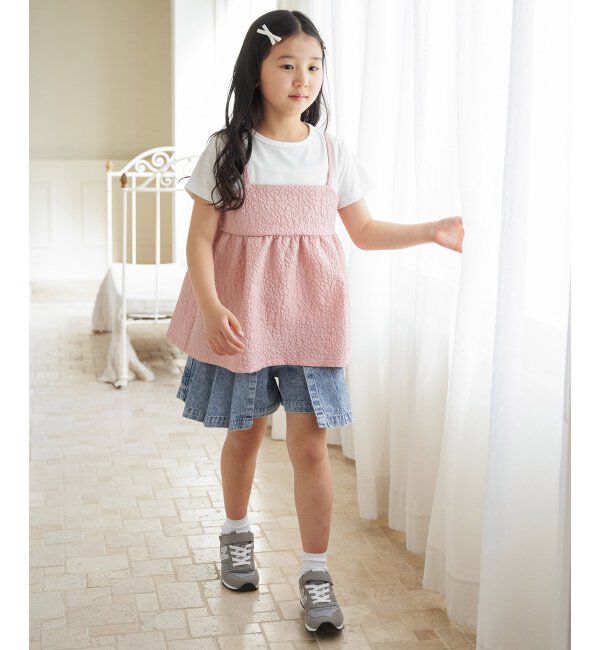 ikka kids「ＷＡＳＨデニムＷラップキュロット」|スカート|