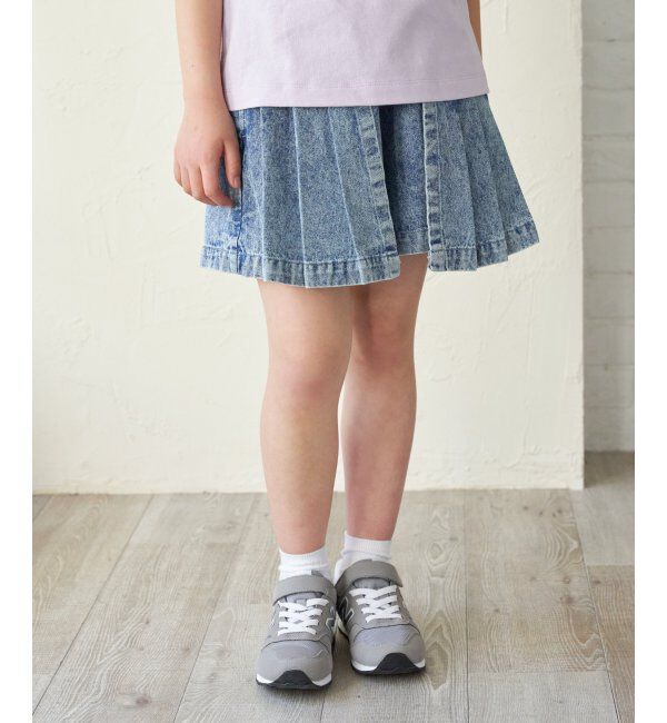 ikka kids「ＷＡＳＨデニムＷラップキュロット」|スカート|