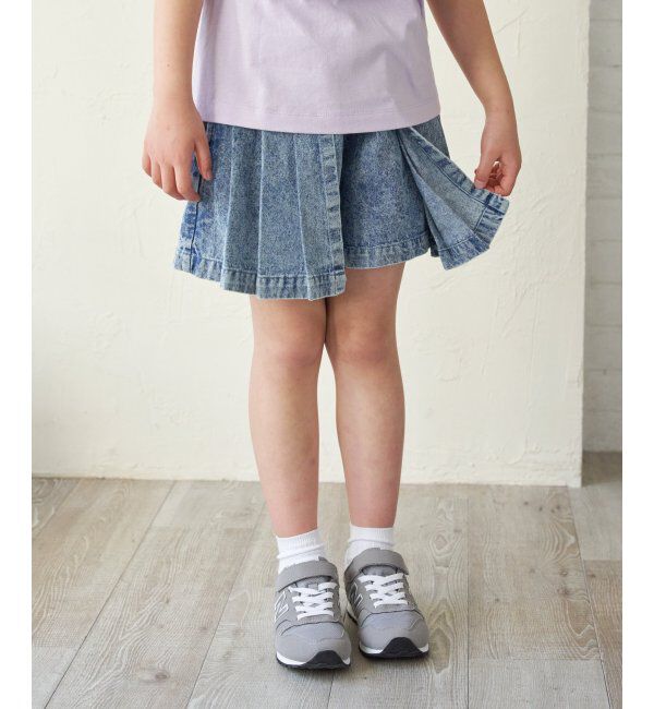 ikka kids「ＷＡＳＨデニムＷラップキュロット」|スカート|