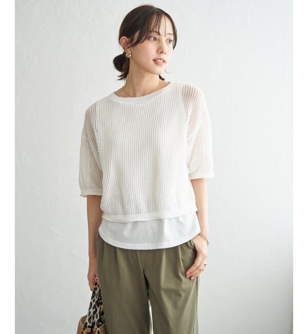 ikka「メッシュニットアンサンブル」|ニット・セーター|オフホワイト