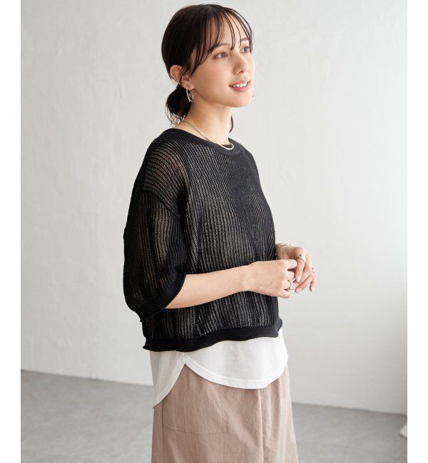 ikka「メッシュニットアンサンブル」|ニット・セーター|