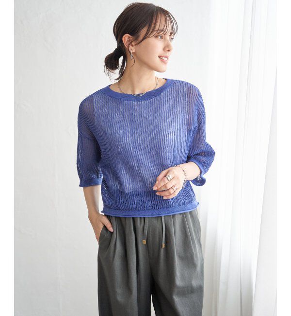 ikka「メッシュニットアンサンブル」|ニット・セーター|ブルー