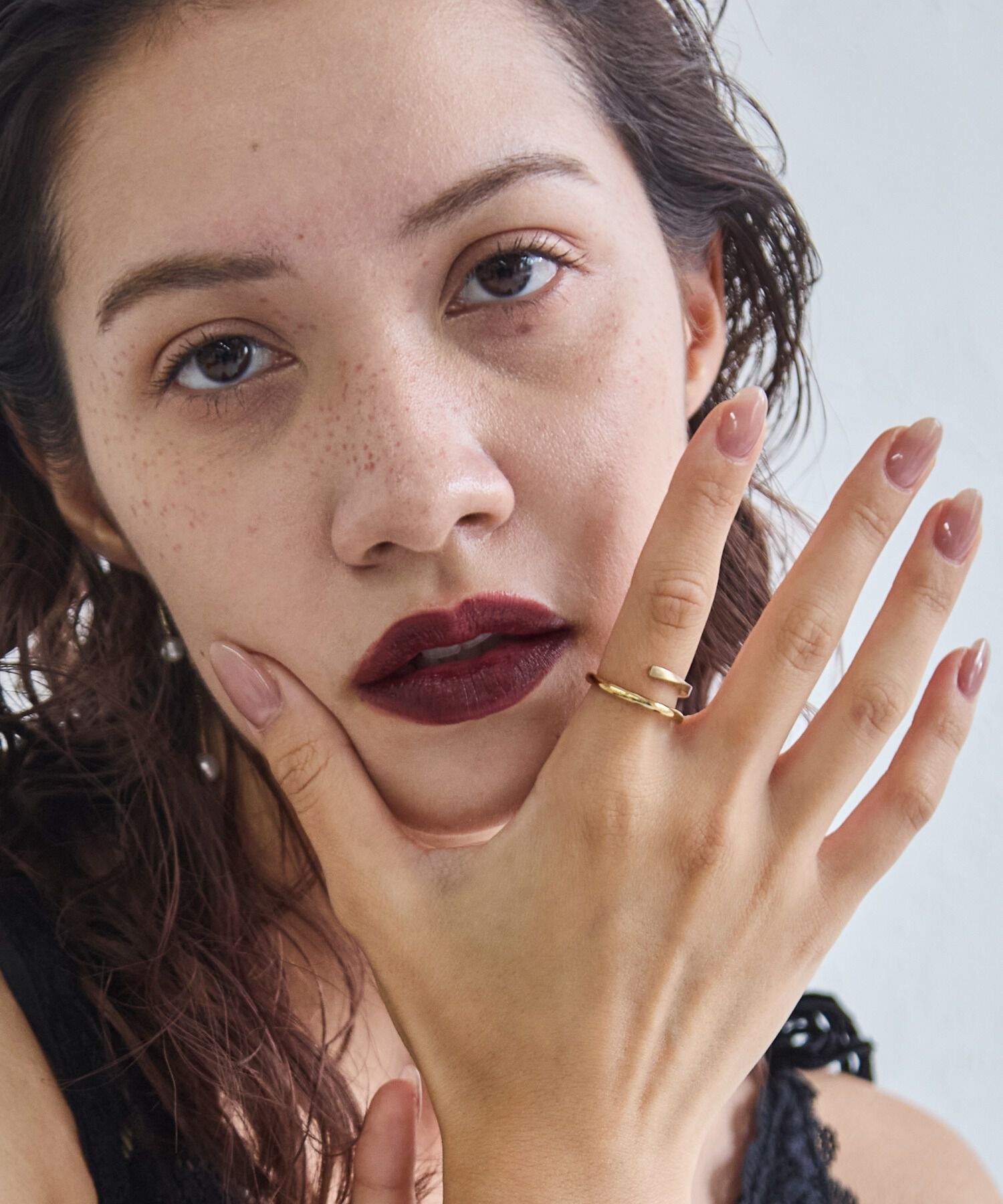 JUPITER「【SV925】ダイヤモンドカーブリング　ゴールド」|リング|