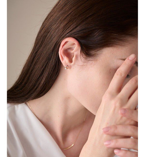 ete「K10YG パール/ダイヤモンド ピアス」|ピアス|