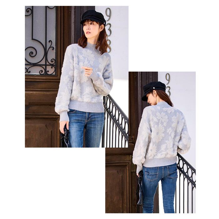 BACKYARD FAMILY「ニット レディース 柄 通販 セーター シャギーニット プルオーバー 長袖」|ニット・セーター|