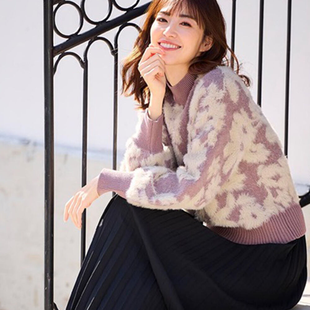 BACKYARD FAMILY「ニット レディース 柄 通販 セーター シャギーニット プルオーバー 長袖」|ニット・セーター|ベージュ1