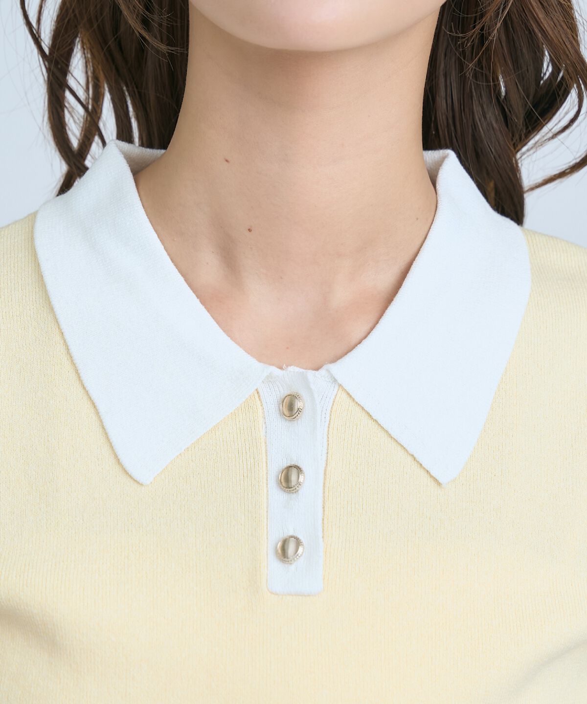 アンドクチュール「ポロニットプルオーバー&times;ペプラムキャミソール」|ニット・セーター|