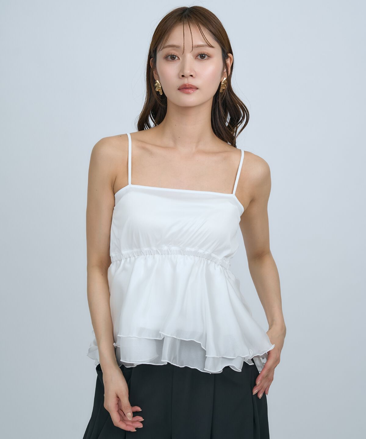 アンドクチュール「ポロニットプルオーバー&times;ペプラムキャミソール」|ニット・セーター|