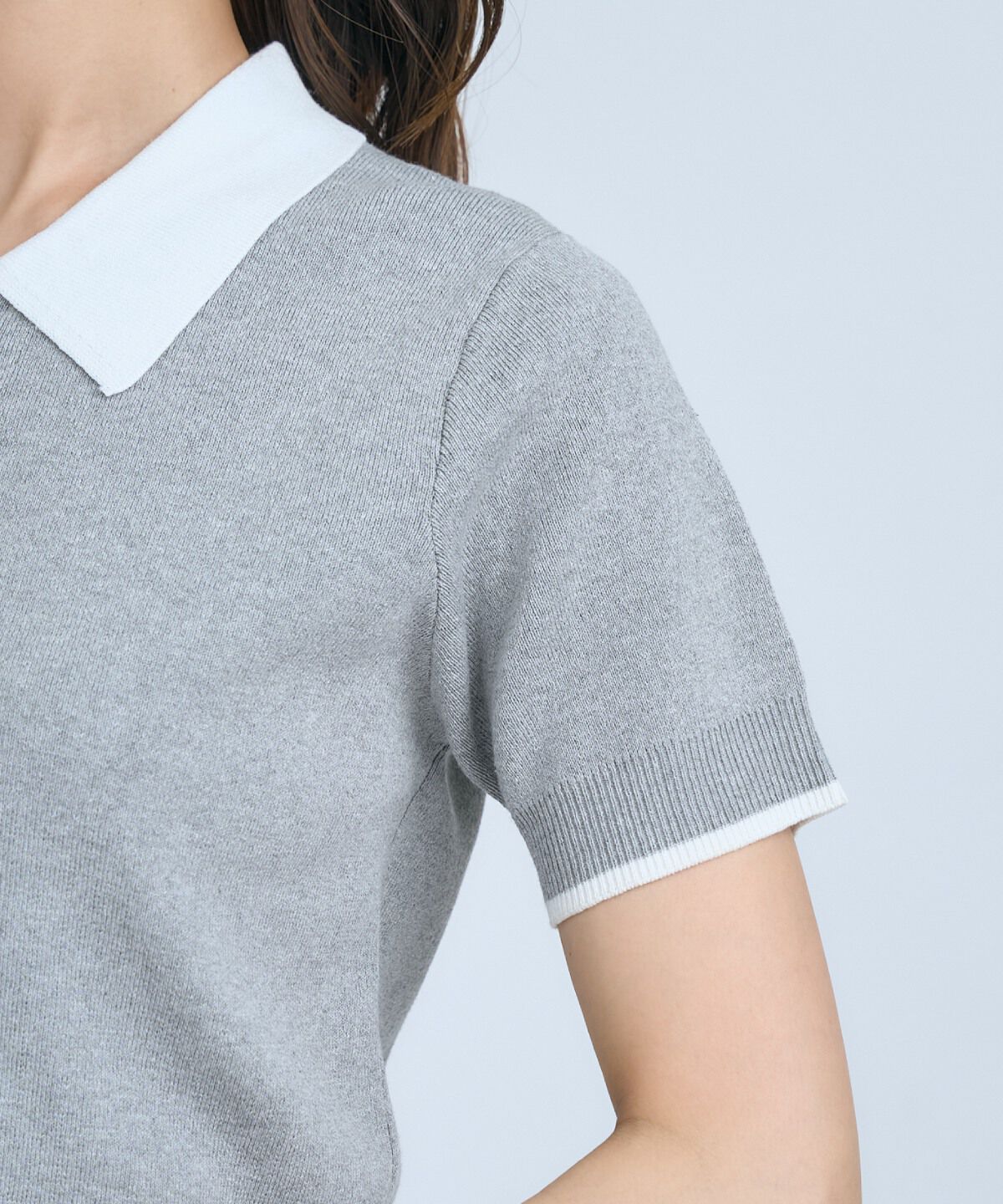 アンドクチュール「ポロニットプルオーバー&times;ペプラムキャミソール」|ニット・セーター|