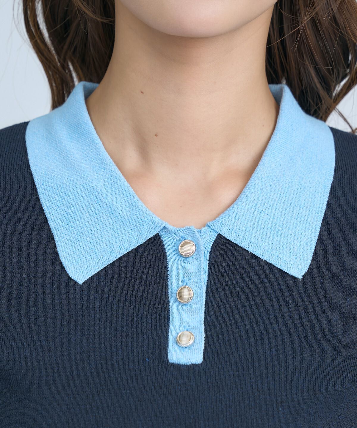 アンドクチュール「ポロニットプルオーバー&times;ペプラムキャミソール」|ニット・セーター|