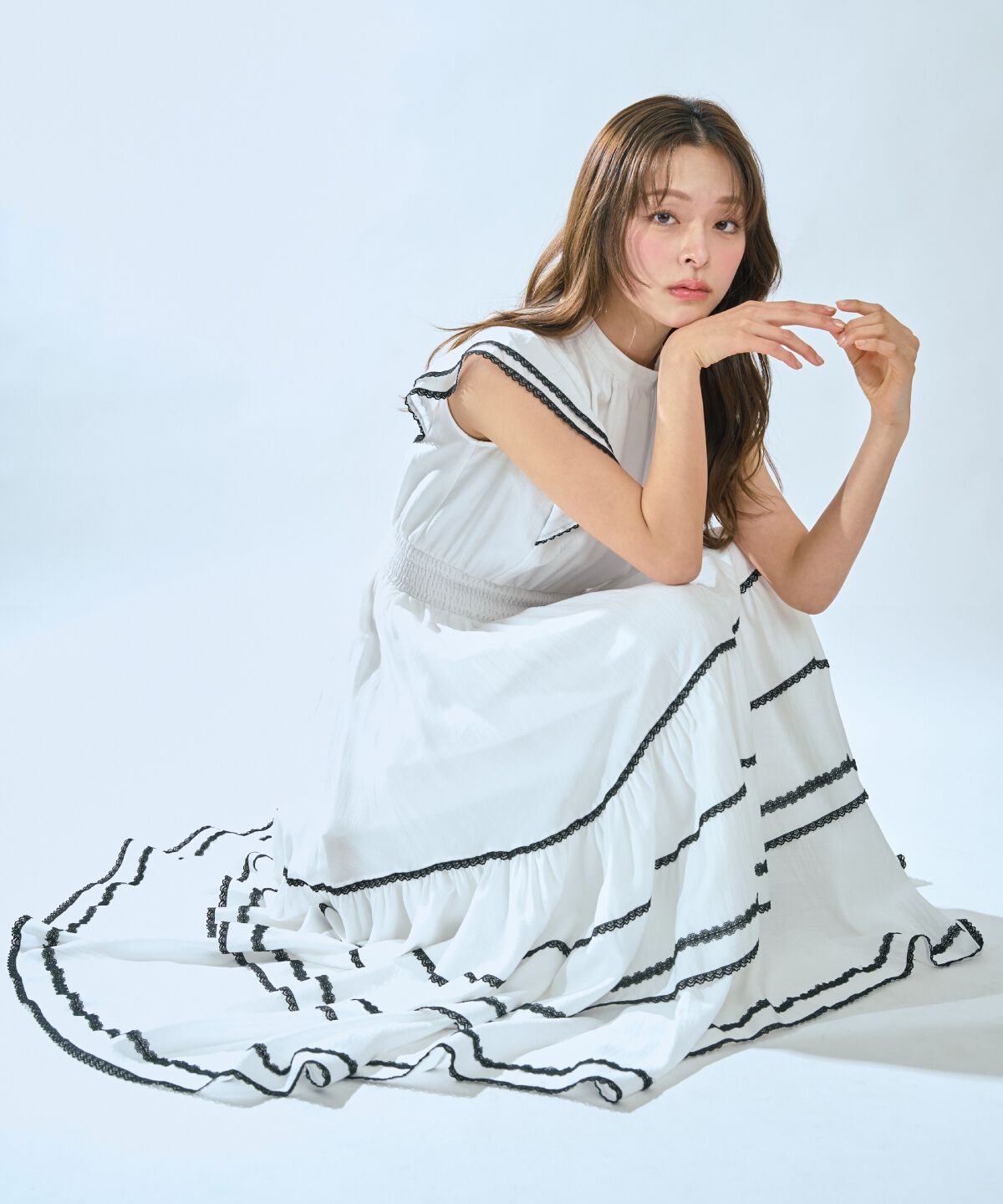 アンドクチュール「レーストリミングティアードワンピース」|ワンピース|