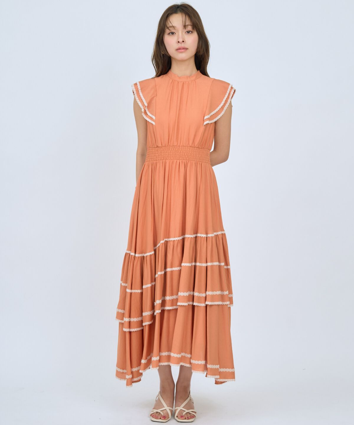 アンドクチュール「レーストリミングティアードワンピース」|ワンピース|