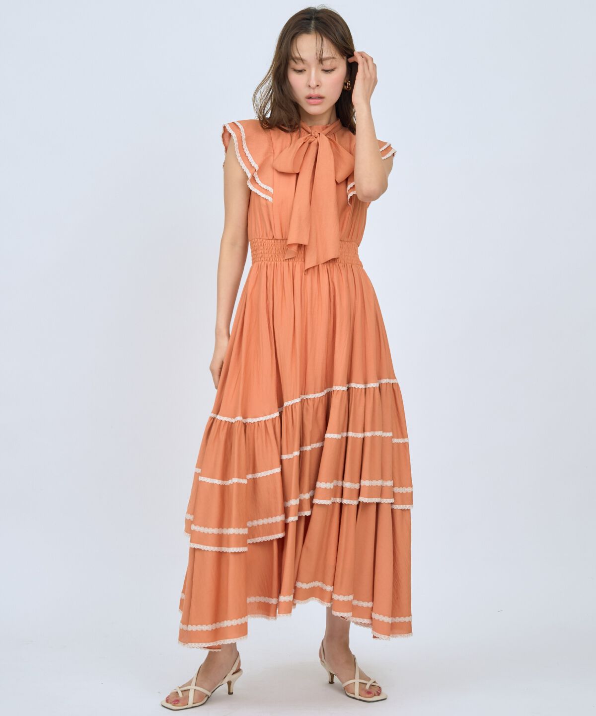 アンドクチュール「レーストリミングティアードワンピース」|ワンピース|