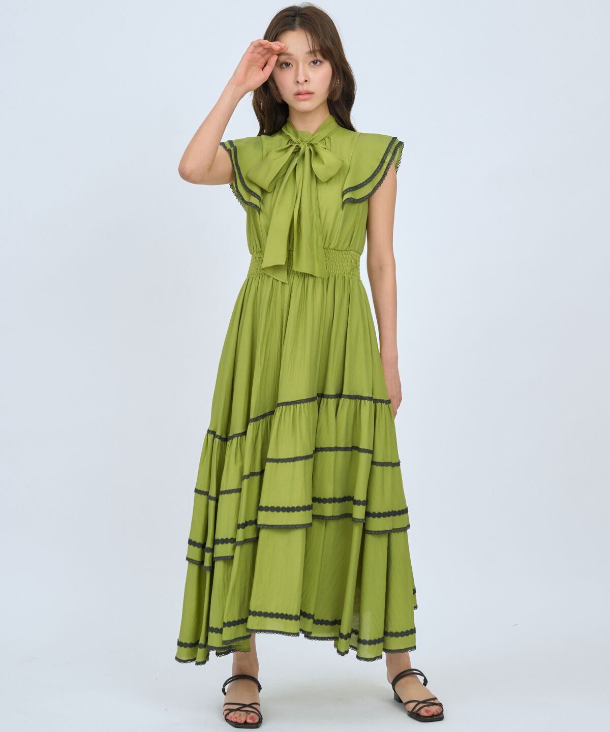 アンドクチュール「レーストリミングティアードワンピース」|ワンピース|