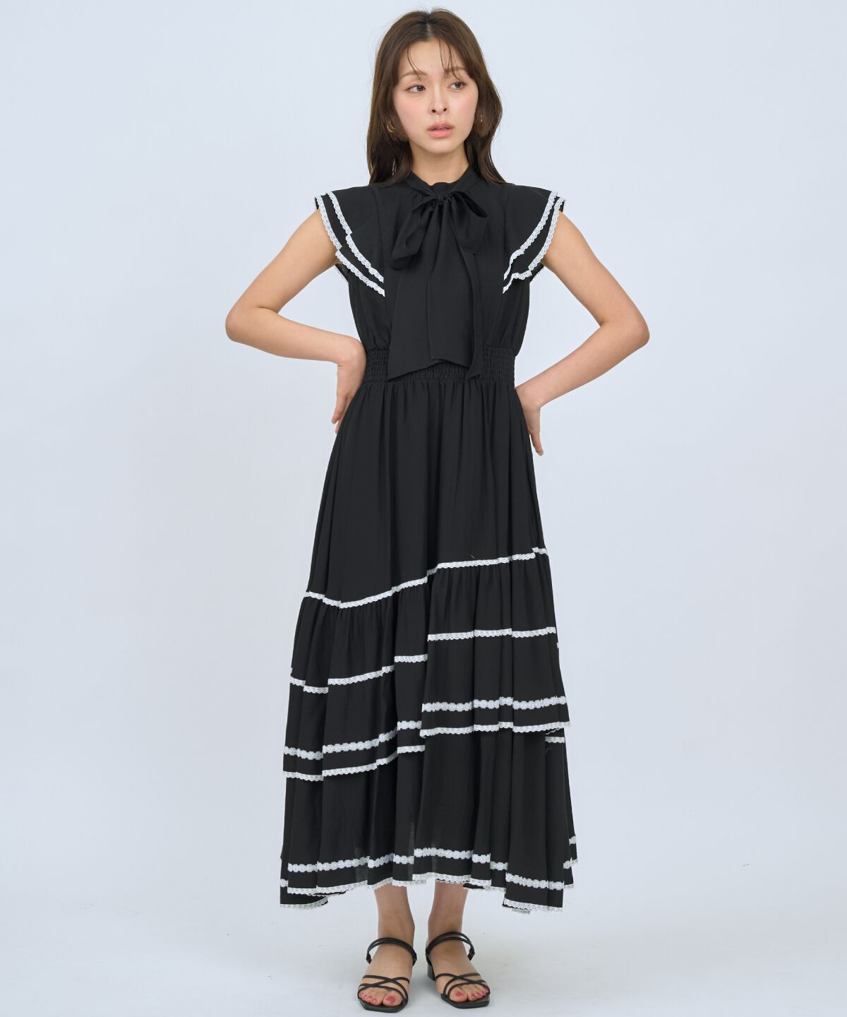 アンドクチュール「レーストリミングティアードワンピース」|ワンピース|