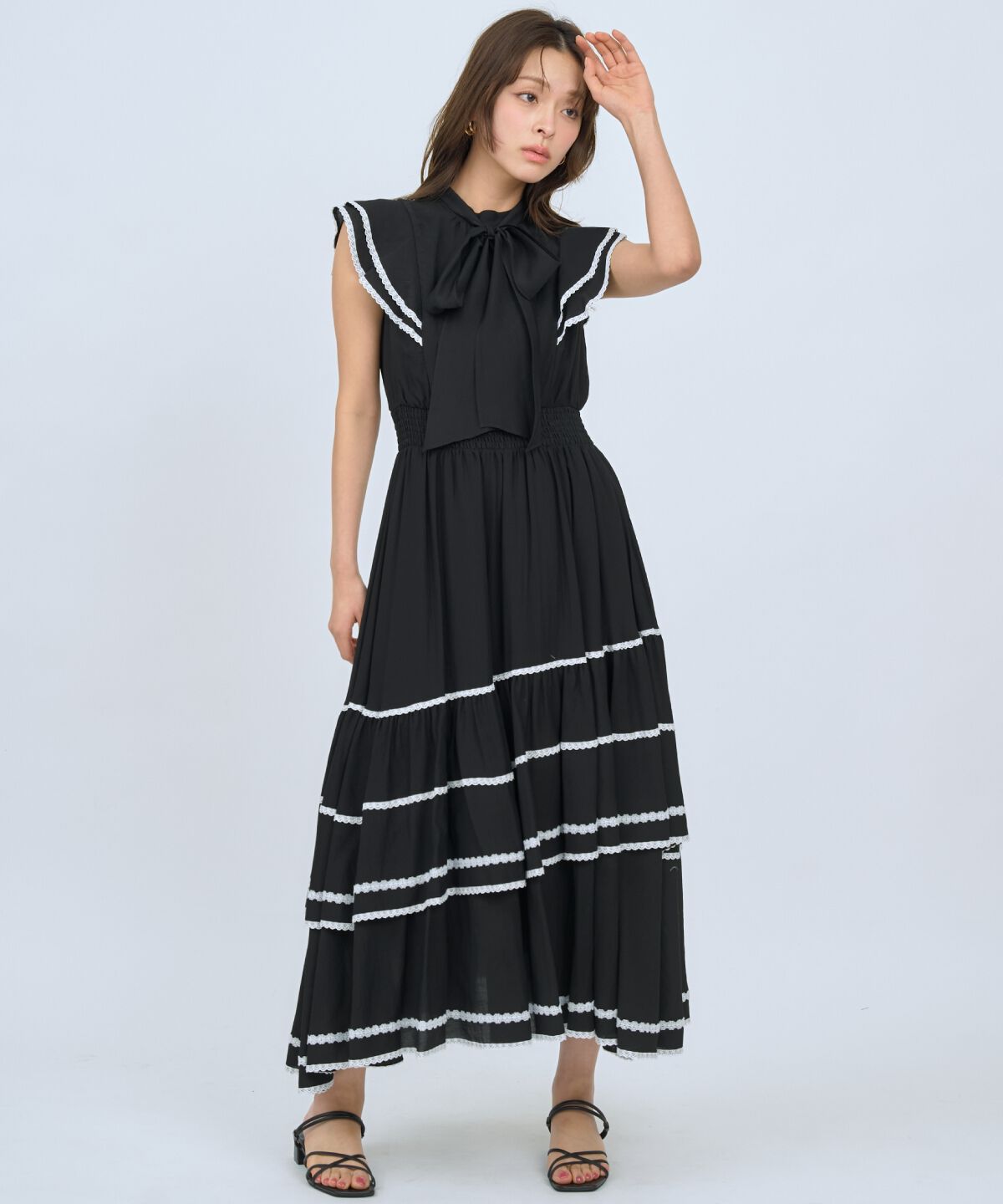 アンドクチュール「レーストリミングティアードワンピース」|ワンピース|