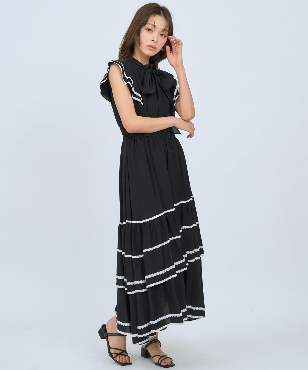 アンドクチュール「レーストリミングティアードワンピース」|ワンピース|