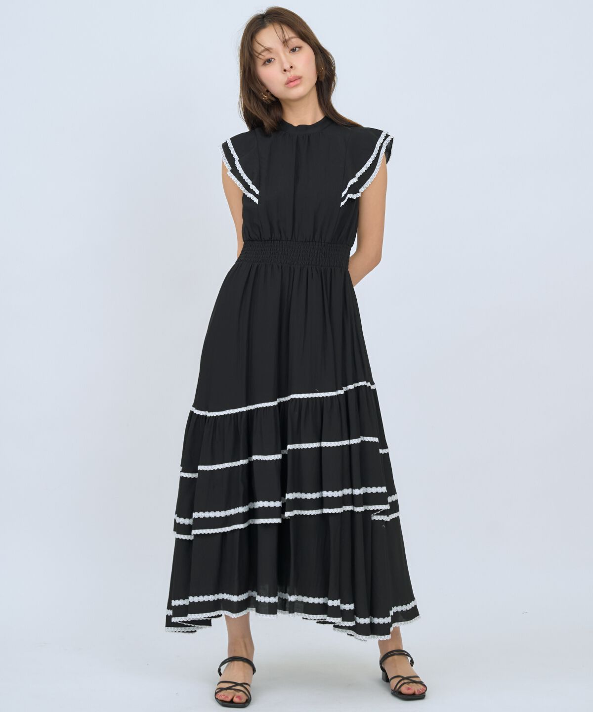 アンドクチュール「レーストリミングティアードワンピース」|ワンピース|