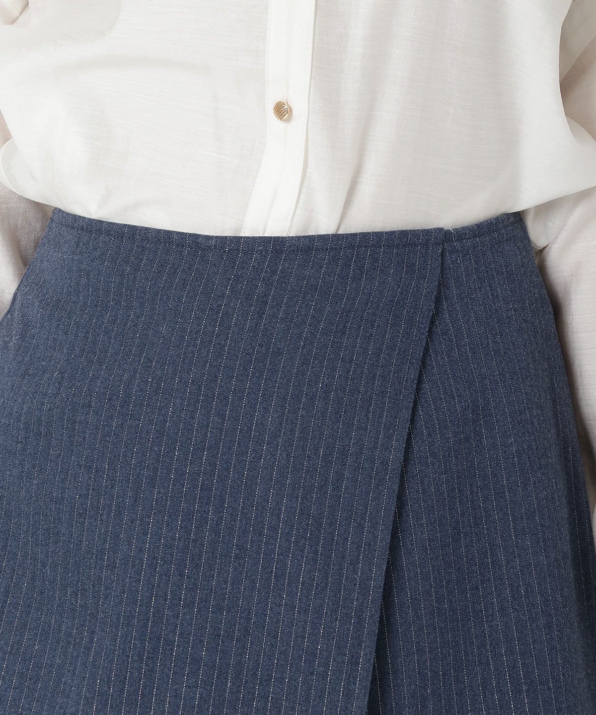 REDYAZEL「ラメストライプラップミニスカパン」|キュロット|