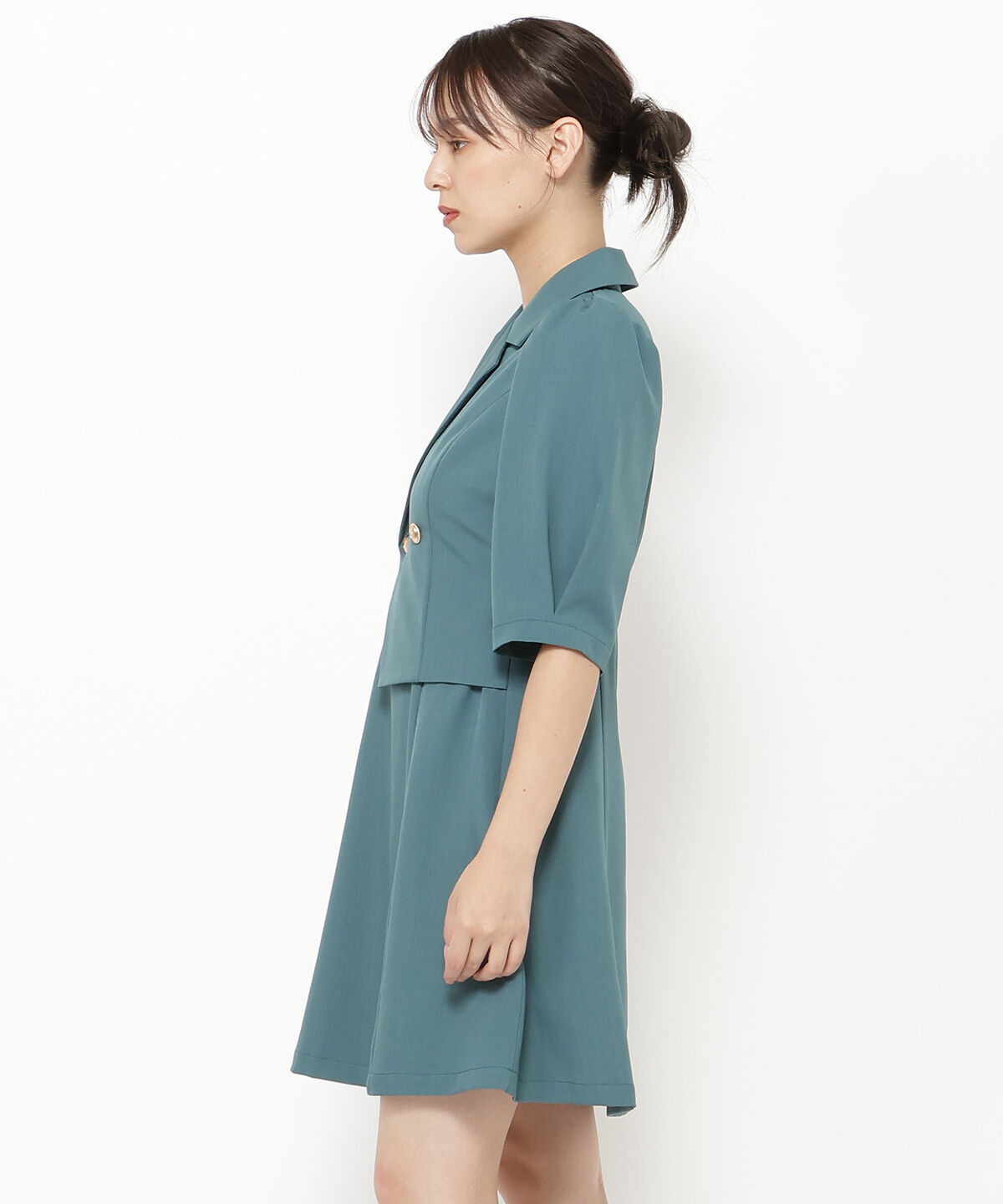 REDYAZEL「ジャケットレイヤードアシメミニワンピース」|ワンピース|