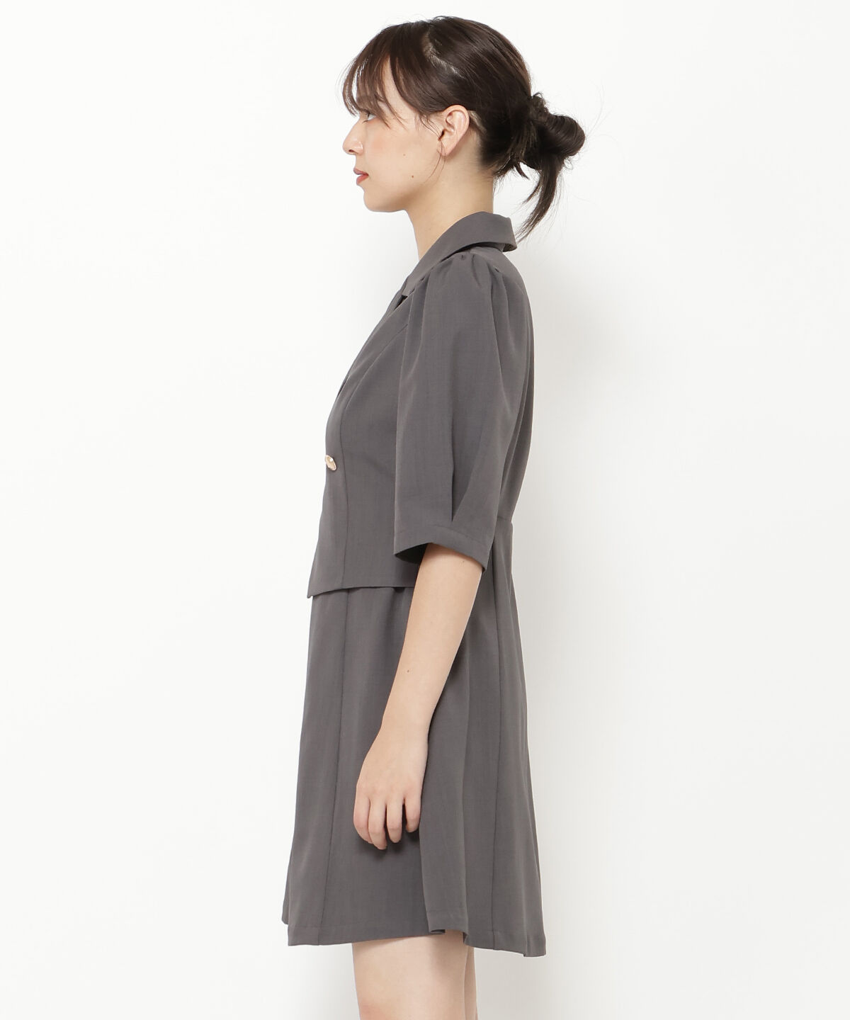 REDYAZEL「ジャケットレイヤードアシメミニワンピース」|ワンピース|