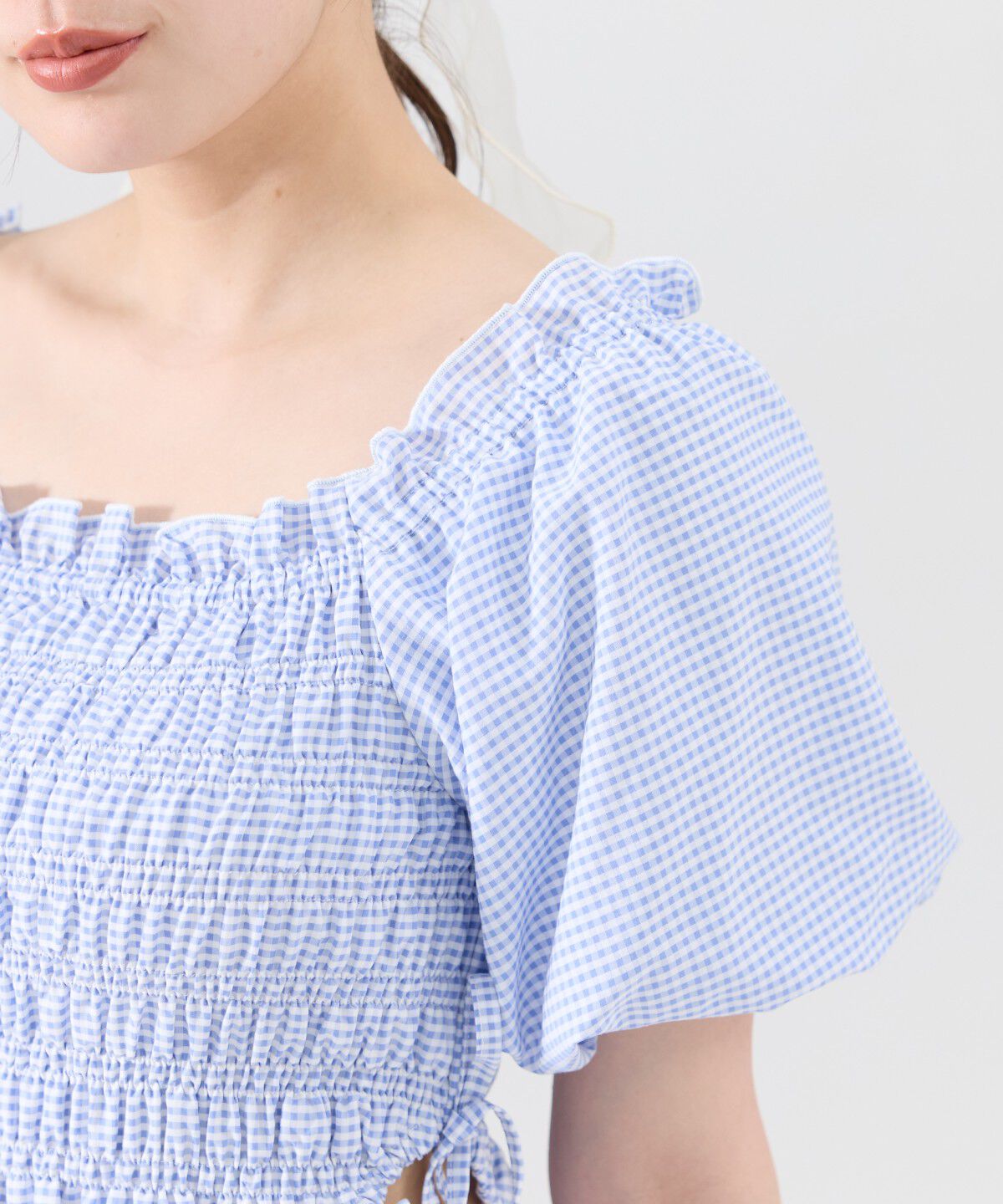 REDYAZEL「シャーリングギンガムチェックワンピース」|ワンピース|