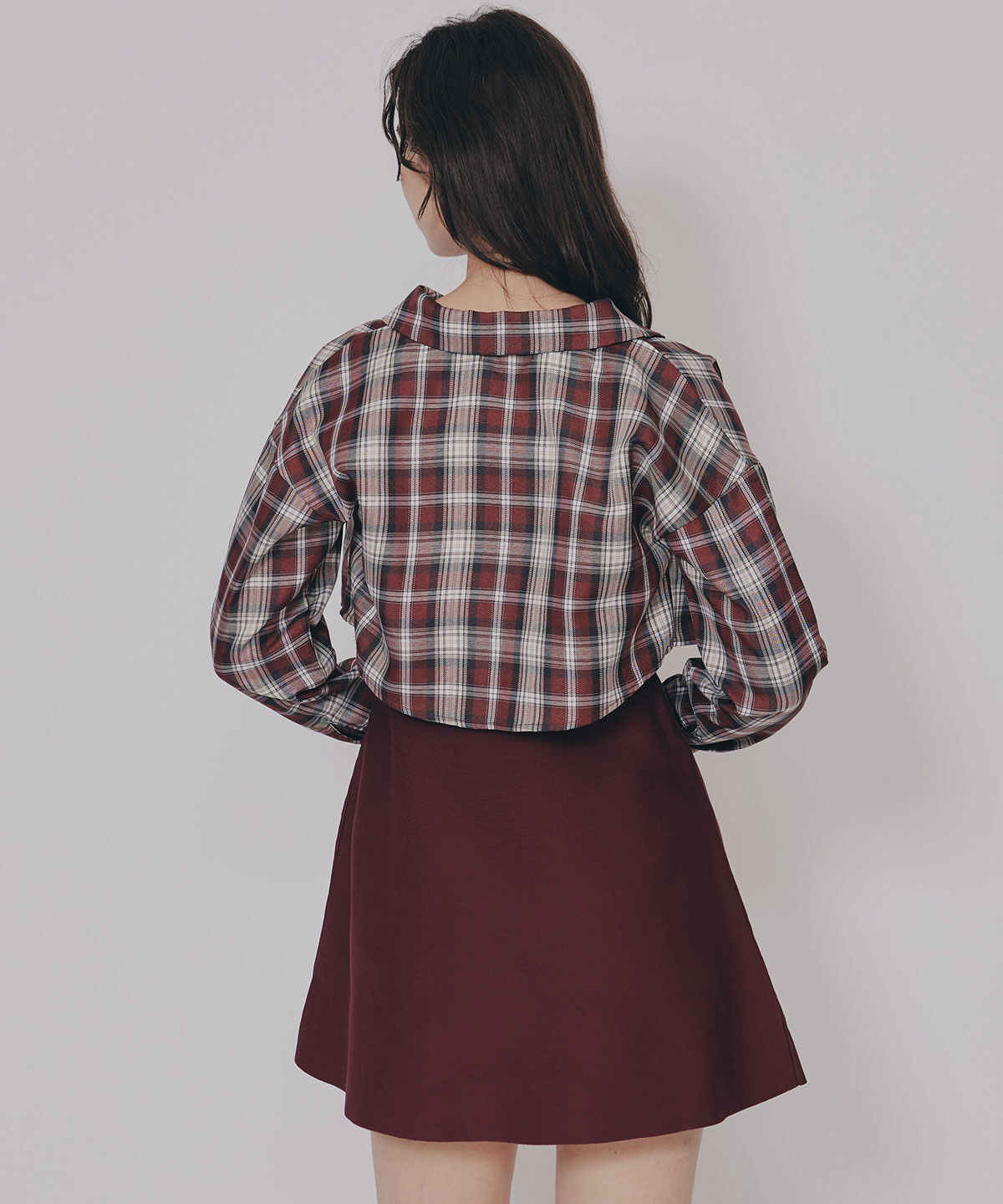 REDYAZEL「チェックショートシャツ&times;ニットミニワンピース」|ワンピース|