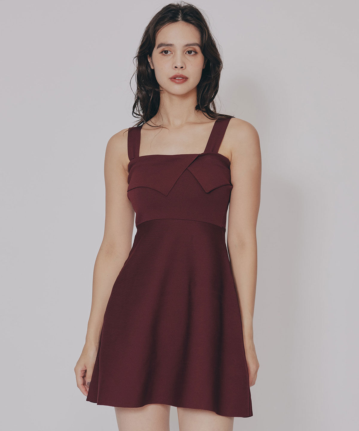 REDYAZEL「チェックショートシャツ&times;ニットミニワンピース」|ワンピース|