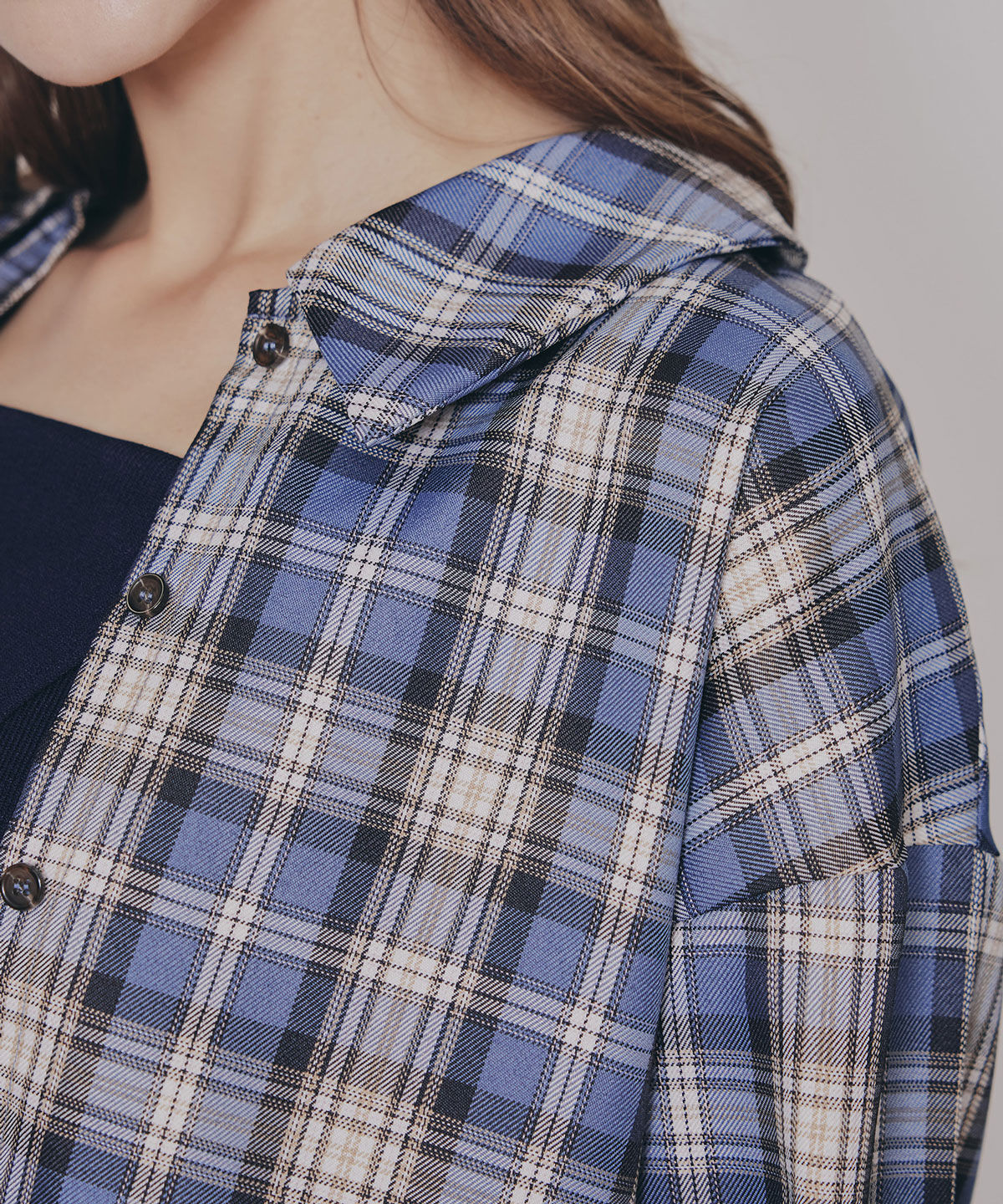 REDYAZEL「チェックショートシャツ&times;ニットミニワンピース」|ワンピース|