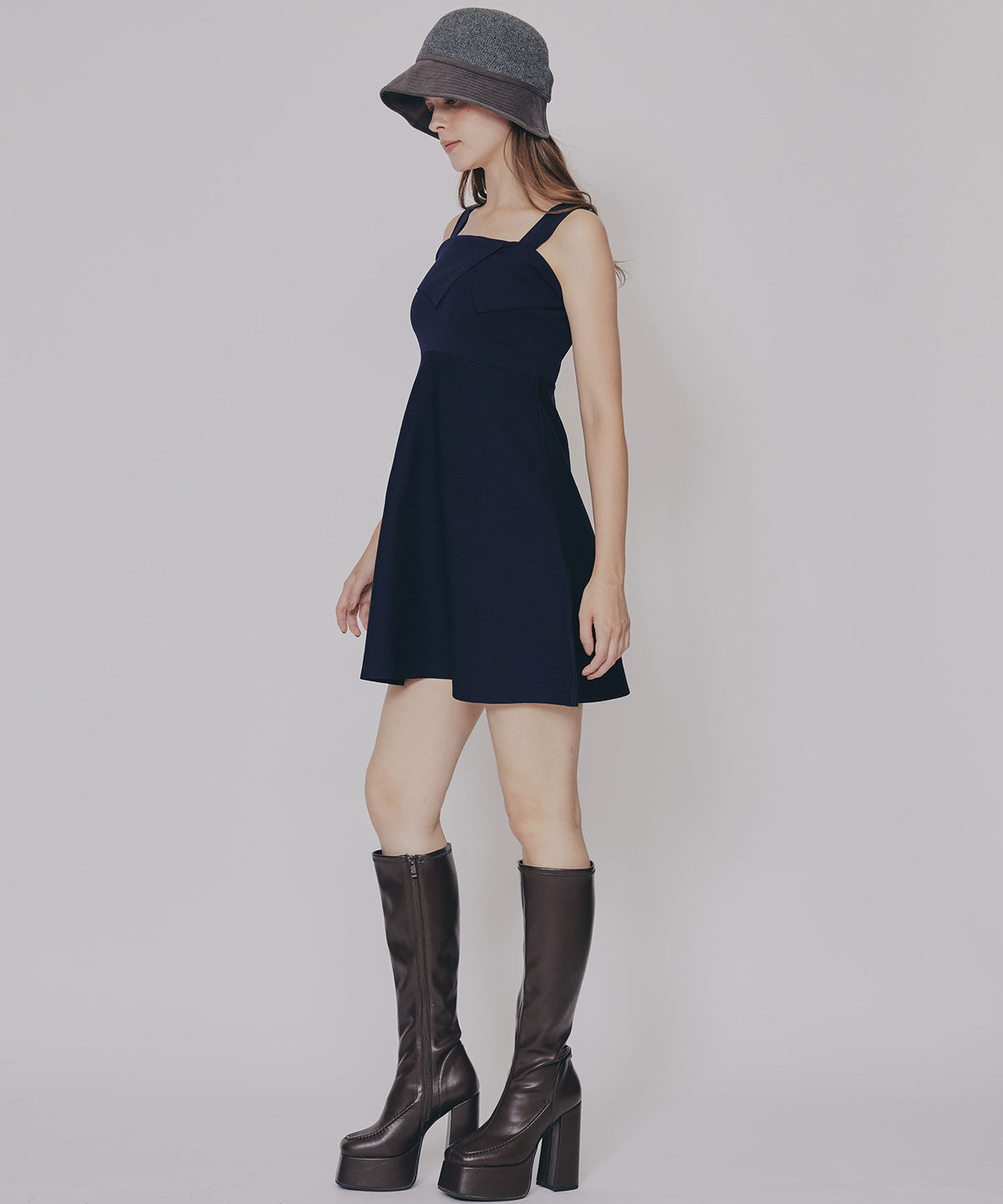 REDYAZEL「チェックショートシャツ&times;ニットミニワンピース」|ワンピース|