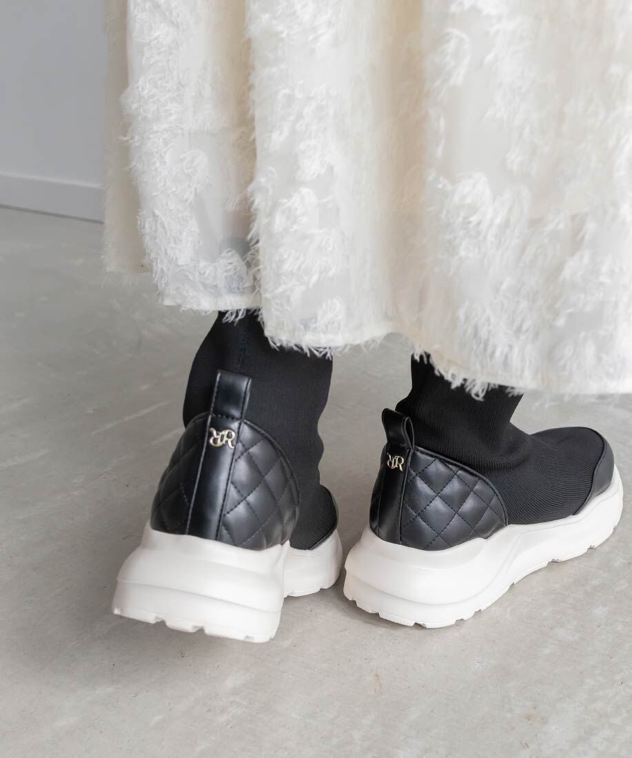  「【SUSTAINABLE】ボリュームソールソックススニーカー」|スニーカー|ブラック