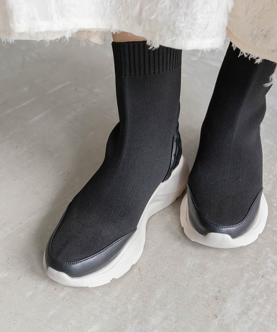  「【SUSTAINABLE】ボリュームソールソックススニーカー」|スニーカー|