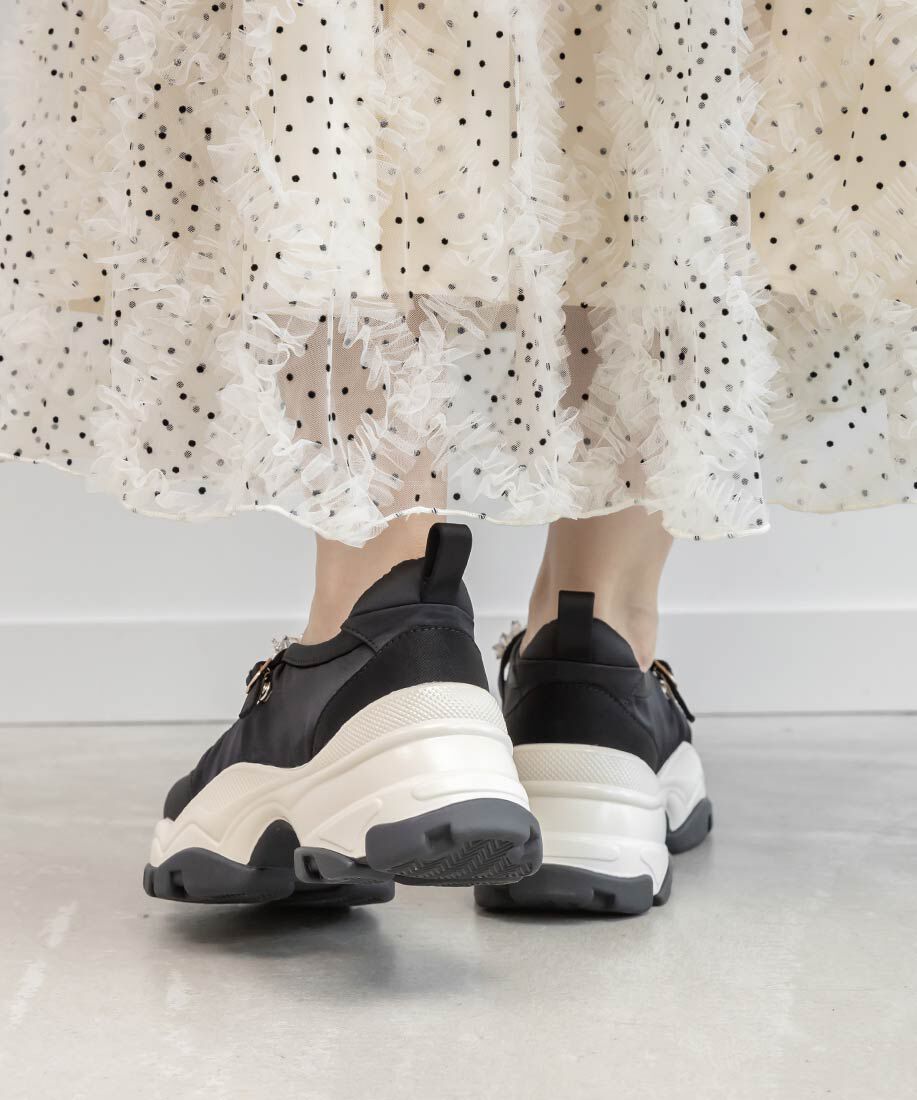  「ビジューベルトレースアップスニーカー」|スニーカー|