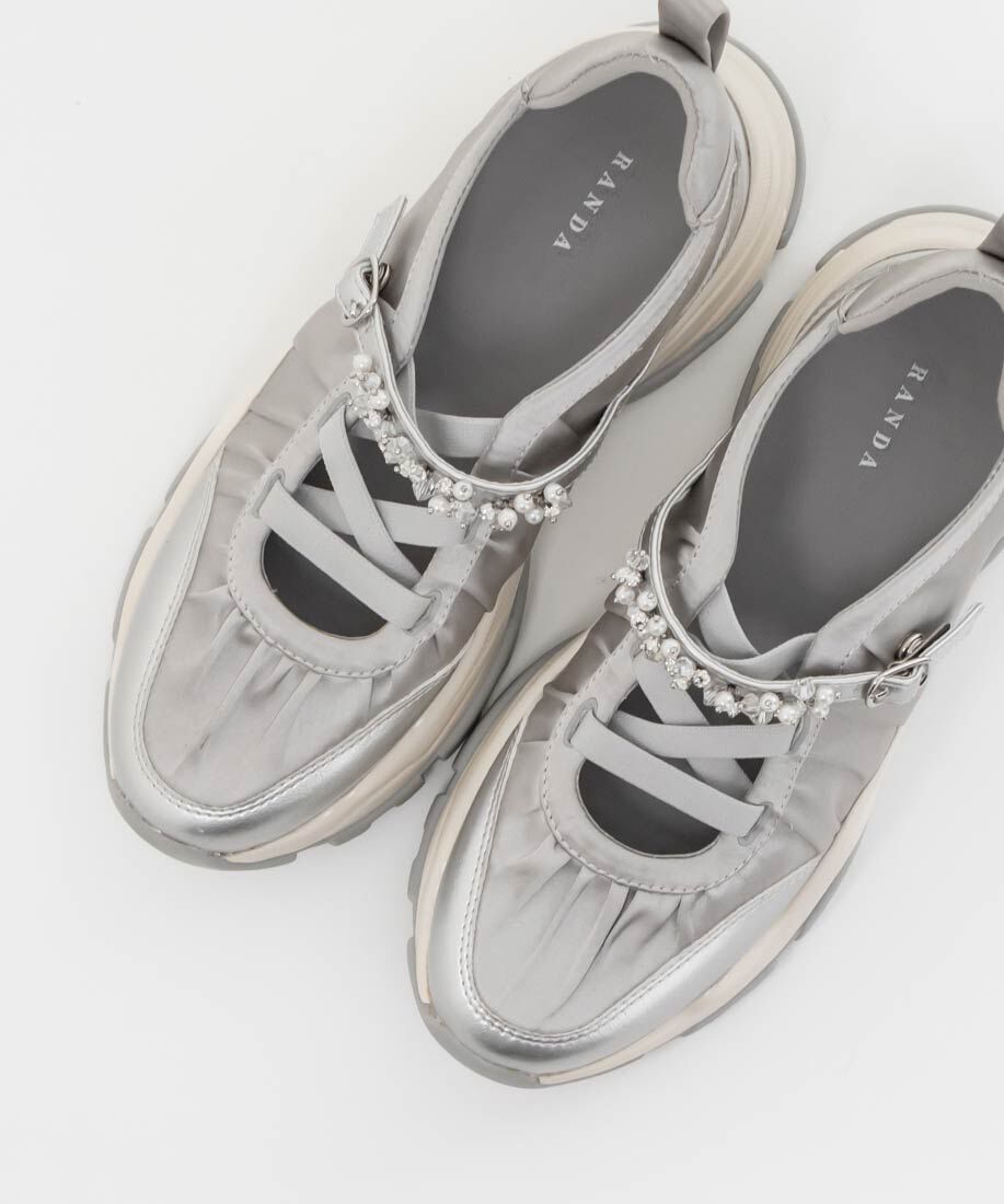  「ビジューベルトレースアップスニーカー」|スニーカー|