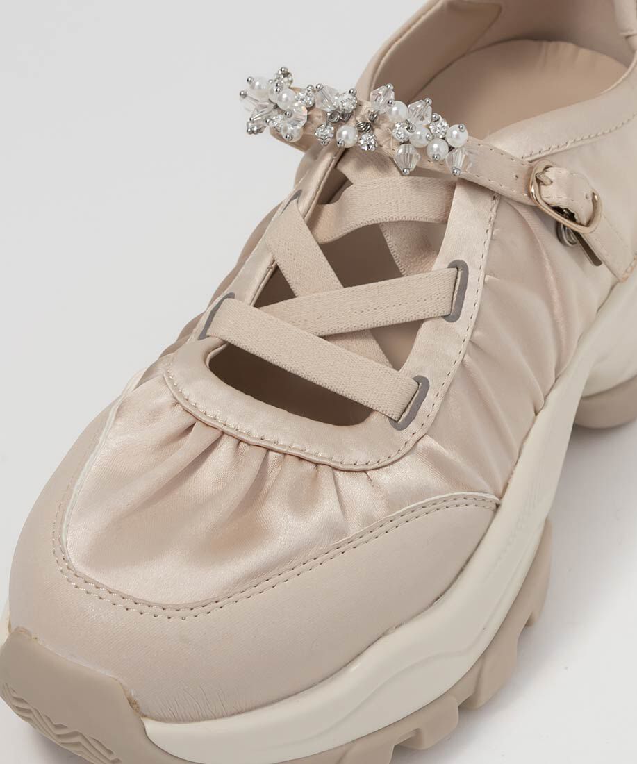  「ビジューベルトレースアップスニーカー」|スニーカー|