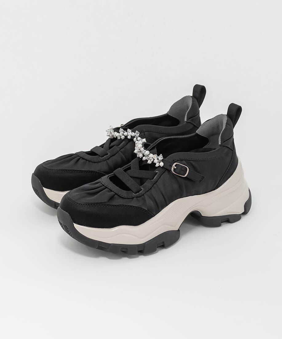  「ビジューベルトレースアップスニーカー」|スニーカー|