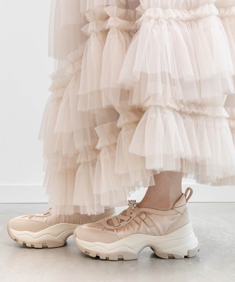  「ビジューベルトレースアップスニーカー」|スニーカー|