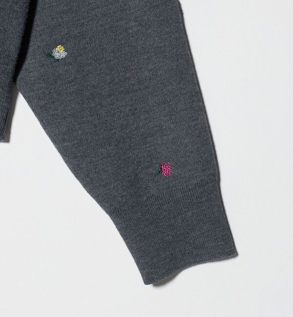 UNITED ARROWS「フラワー エンブロイダリー スキッパーニット」|ニット・セーター|