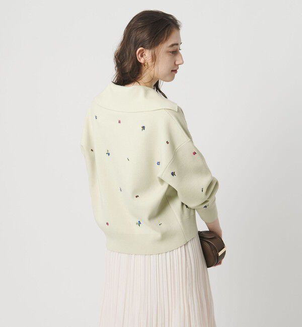UNITED ARROWS「フラワー エンブロイダリー スキッパーニット」|ニット・セーター|
