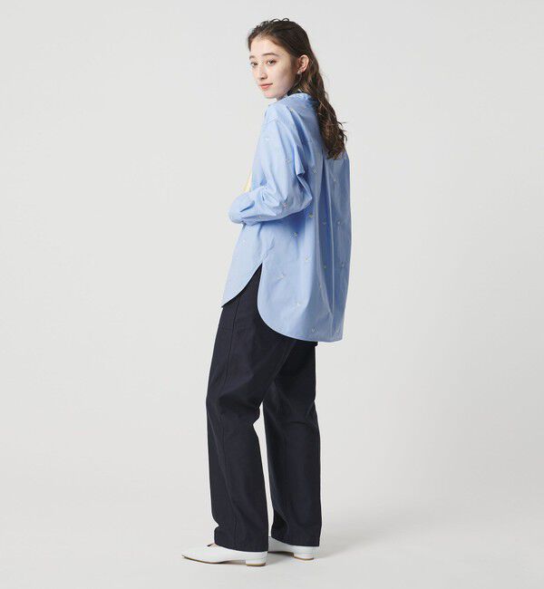 UNITED ARROWS「エンブロイダリーフラワー バンドカラー シャツ」|シャツ・ブラウス|