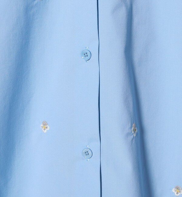 UNITED ARROWS「エンブロイダリーフラワー バンドカラー シャツ」|シャツ・ブラウス|