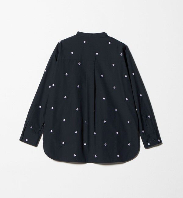 UNITED ARROWS「エンブロイダリーフラワー バンドカラー シャツ」|シャツ・ブラウス|
