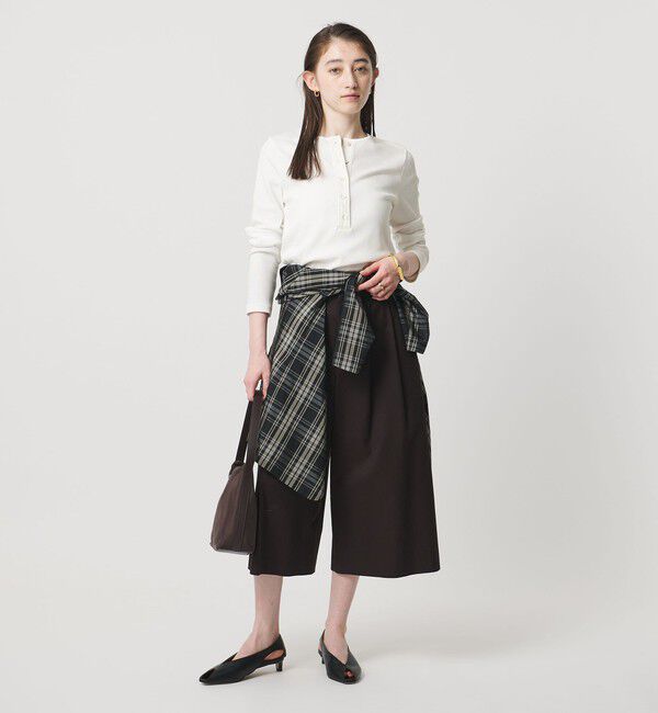 UNITED ARROWS「コットン フライス ヘンリーネック ロング Tシャツ」|Tシャツ・カットソー|