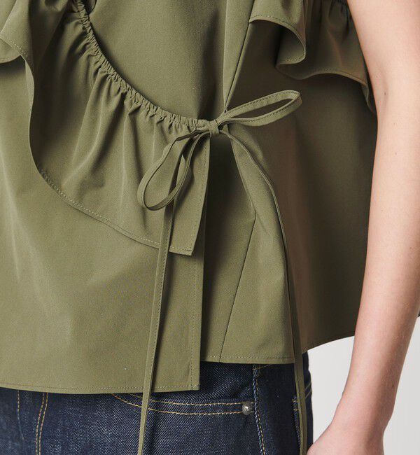 AEWEN MATOPH「＜AEWEN MATOPH＞フリルカシュクールノースリーブブラウス ‐ ウォッシャブル ‐」|シャツ・ブラウス|