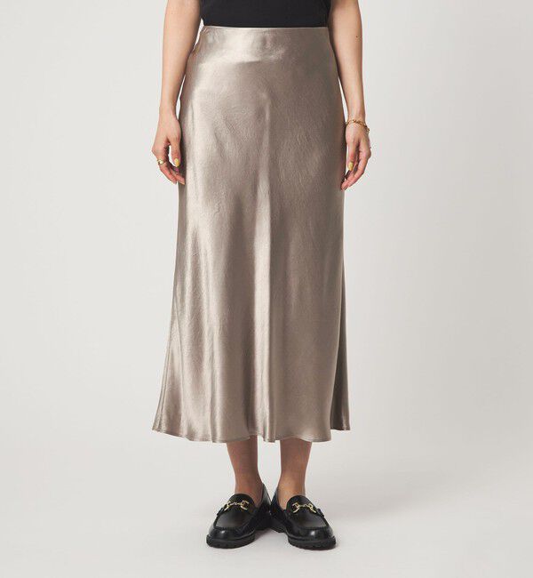 UNITED ARROWS green label relaxing「サテン ナロー スカート」|フレア|