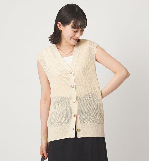 UNITED ARROWS green label relaxing「ペーパー ニット ジレ ウォッシャブル」|ベスト・ジレ|